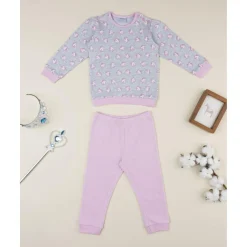Pijama niña rosa y gris con unicornios*Prenatal Outlet