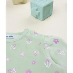 Pijama niña verde con florecitas*Prenatal Sale