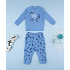Discount Pijama polar azul de niño con panda Descanso Y Ropa Interior·Bebé 3-36 Meses