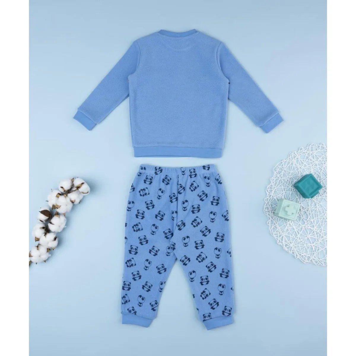 Discount Pijama polar azul de niño con panda Descanso Y Ropa Interior·Bebé 3-36 Meses
