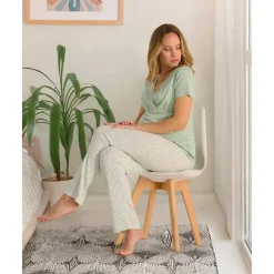 Pijama premamá de lactancia con estampado floral*Prenatal Hot