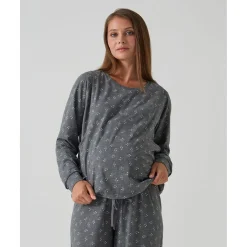 Clearance Pijama premamá gris con estampado Premamá·Íntimo Y Noche|Íntimo Y Noche·Pijamas Y Camisones