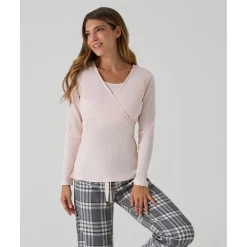 Online Pijama premamá rosa y gris tartán Premamá·Íntimo Y Noche|Íntimo Y Noche·Pijamas Y Camisones