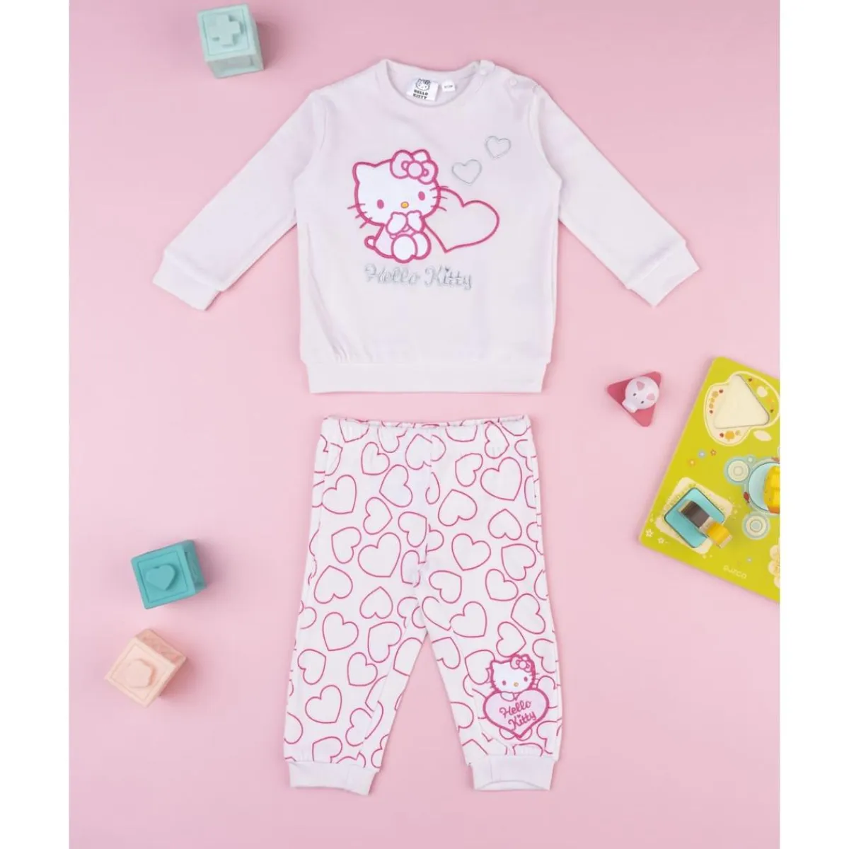 Pijama rosa de niña Hello Kitty*Prenatal Online