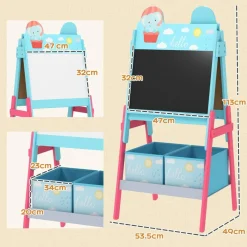 Sale Pizarra 2 en 1 con cajas de tela Azul Arte Y Manualidades