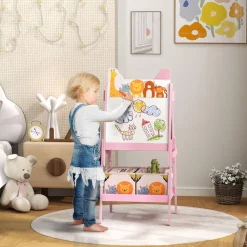 Pizarra 2 en 1 con cajas de tela Rosa*AIYAPLAY Discount