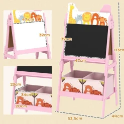 Pizarra 2 en 1 con cajas de tela Rosa*AIYAPLAY Discount