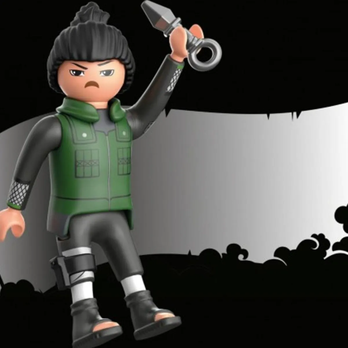 - Figura de Shikamaru con chaleco verde, pantalón y botas negras y Kunai ㅤ*PLAYMOBIL Outlet
