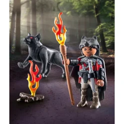 Hot - Figura Guerrero y Lobo ㅤ Juguetes De Construcción