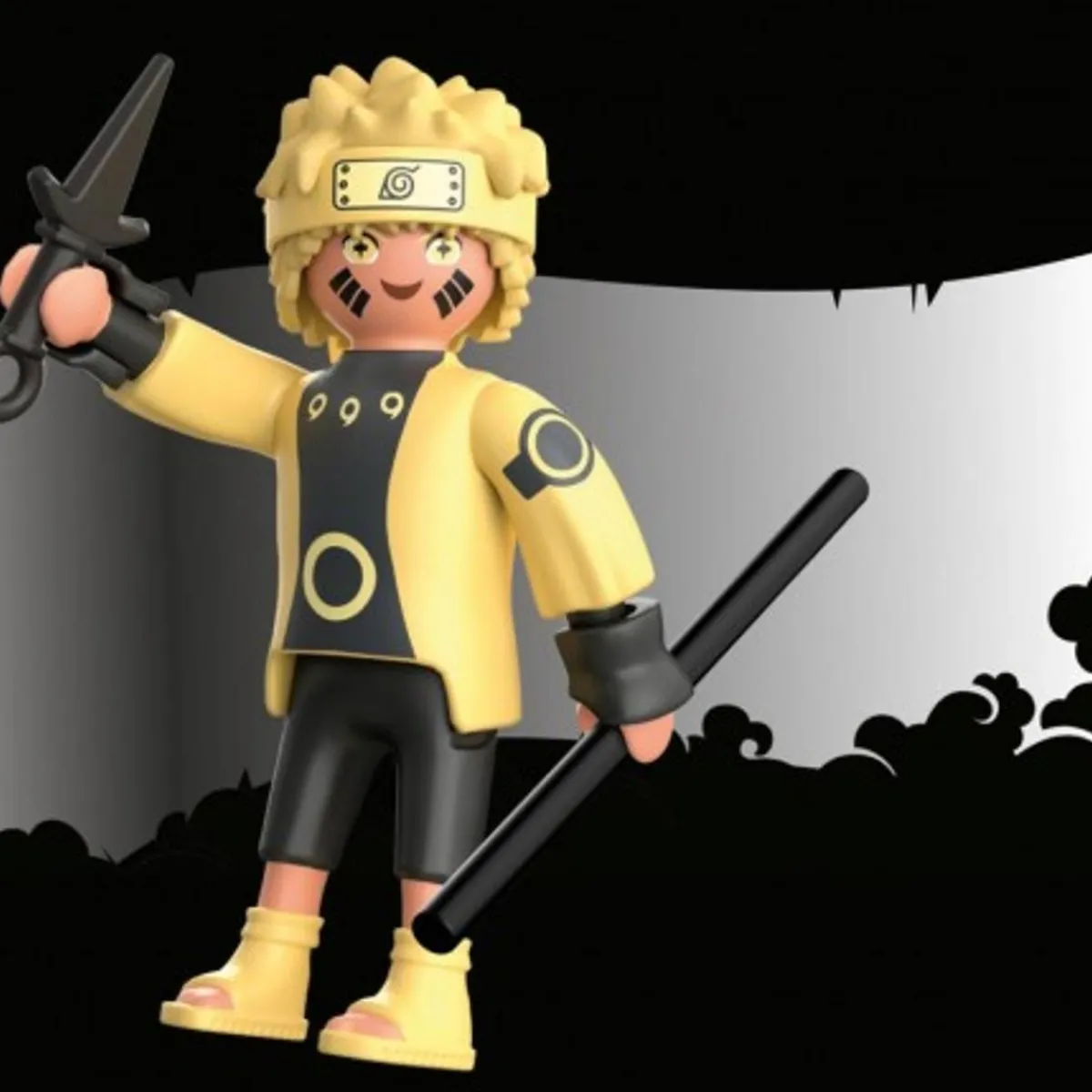 Discount - Figura Naruto con camisa amarilla y bastón ㅤ Juguetes De Construcción