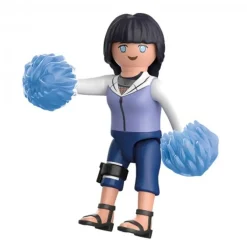 - Figura ninja Hinata con cabello negro y chaqueta blanca y lila ㅤ*PLAYMOBIL New