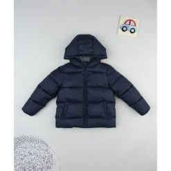 Plumífero azul con capucha para niño*Prenatal Sale