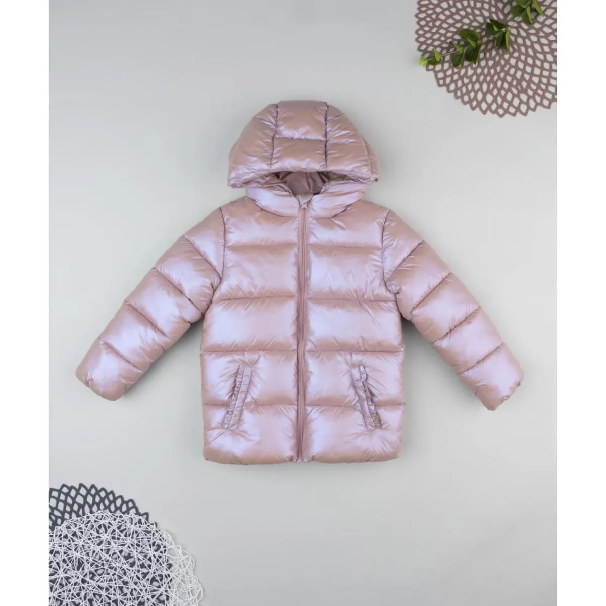 Plumífero rosa metalizado para niña*Prenatal Discount