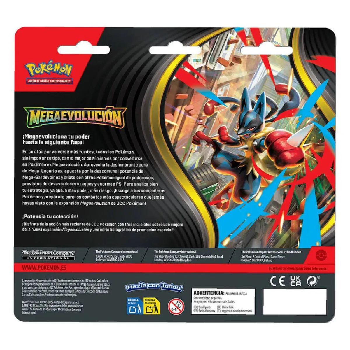 Pokémon - Blister 3 sobres de refuerzo Mega Evolución en español (Varios modelos)*BANDAI Hot