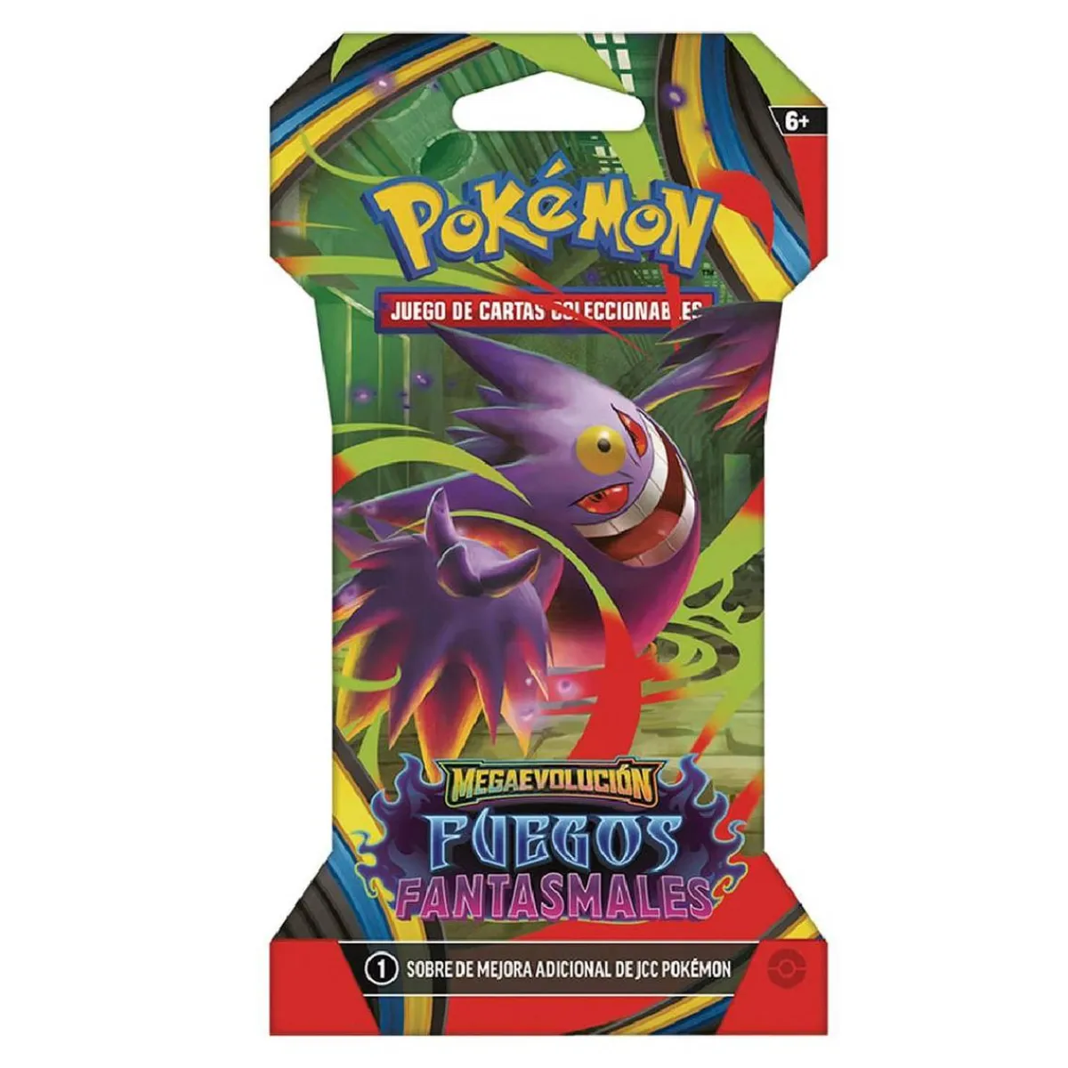 Pokémon - Megaevolución Fuegos Fantasmales - Sobre con funda cartas coleccionables en español (Varios modelos)*BANDAI