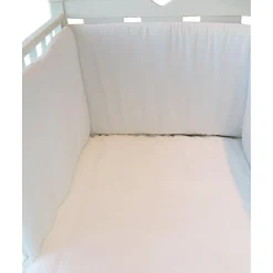Protector de cuna de algodón blanco*Prenatal Discount