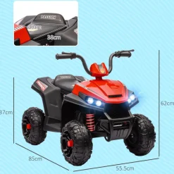 Quad eléctrico para niños Rojo y Negro*AIYAPLAY Discount