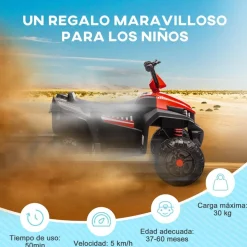Quad eléctrico para niños Rojo y Negro*AIYAPLAY Discount