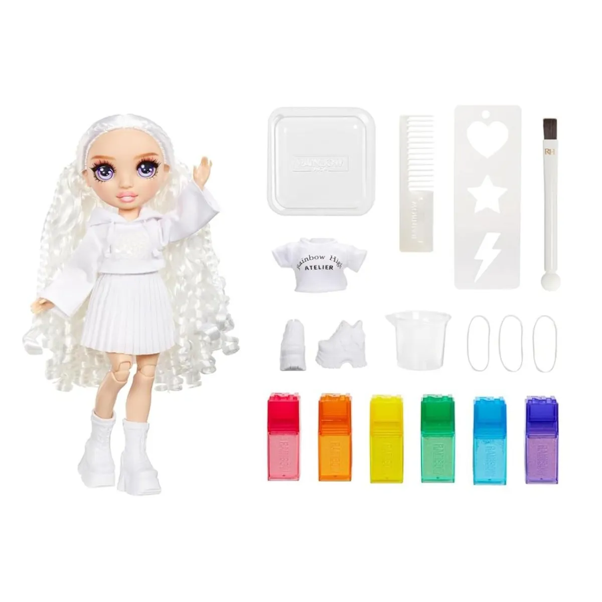 New Rainbow High - Watercolor & Create DIY - Muñeca ojos lavanda Muñecas