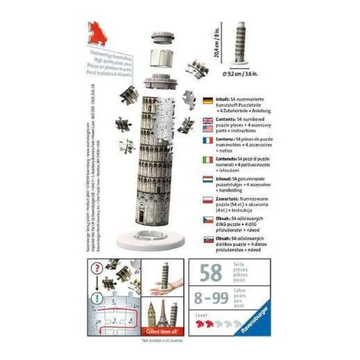 Ravensburger - Mini puzzle 3D Torre de Pisa*RAVENSBURGER IBÉRICA Discount