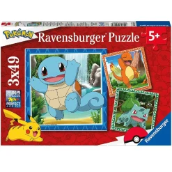 New Ravensburger - Pokémon - Pack 3 puzzles 49 piezas Juegos Y Puzzles