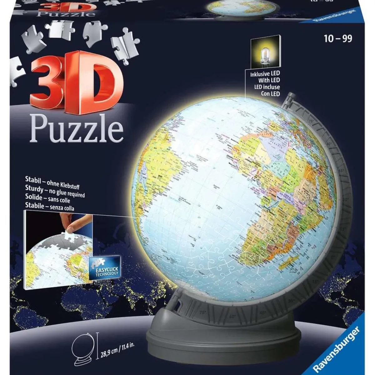 Ravensburger - Puzzle 3D Globo Night Edition 540 Piezas ㅤ*MONDO Best