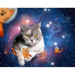 Outlet Ravensburger - Puzzle de gatos volando en el espacio, 1500 piezas ㅤ Juegos Y Puzzles