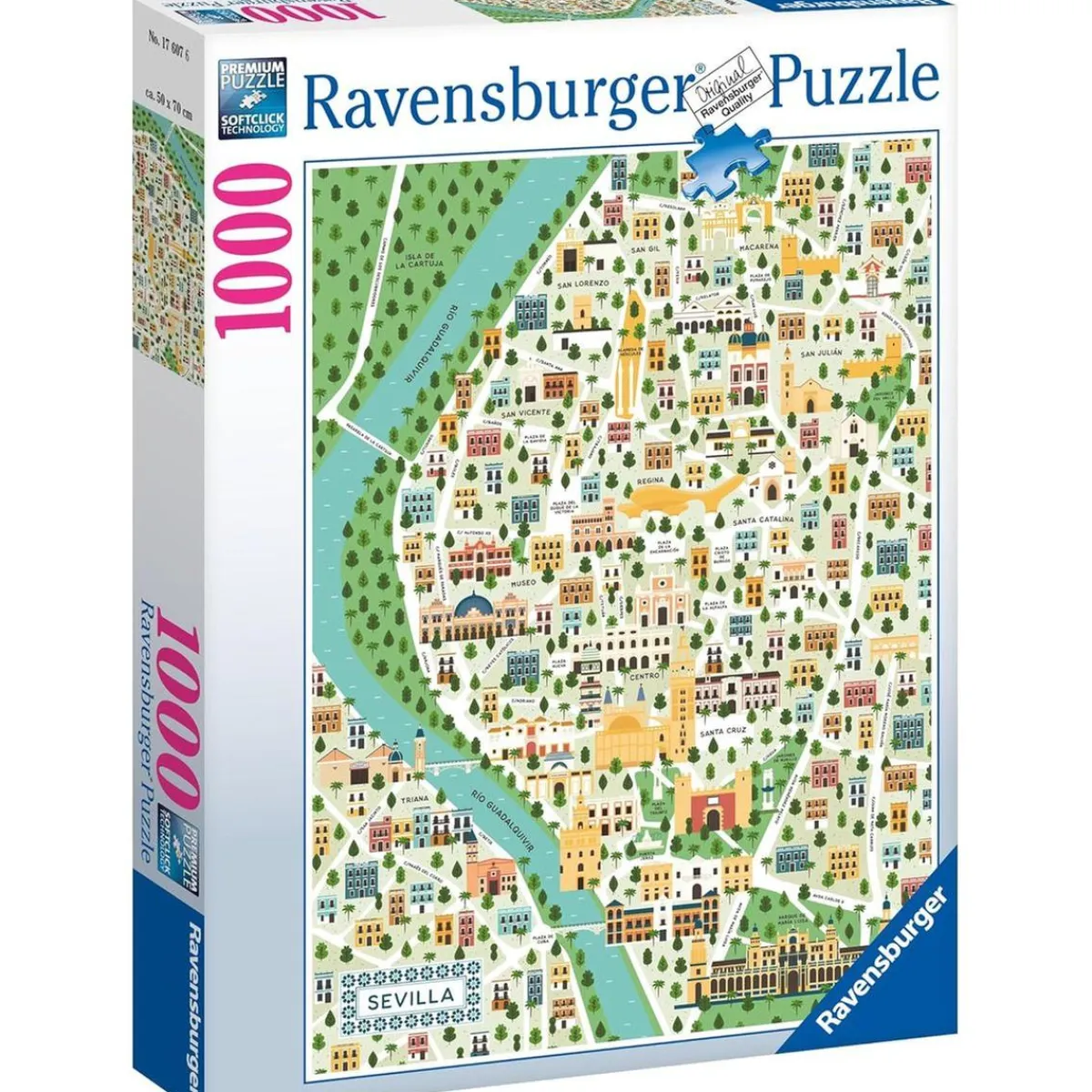 Ravensburger - Puzzle Mapa Sevilla, 1000 Piezas ㅤ*RAVENSBURGER IBÉRICA Outlet