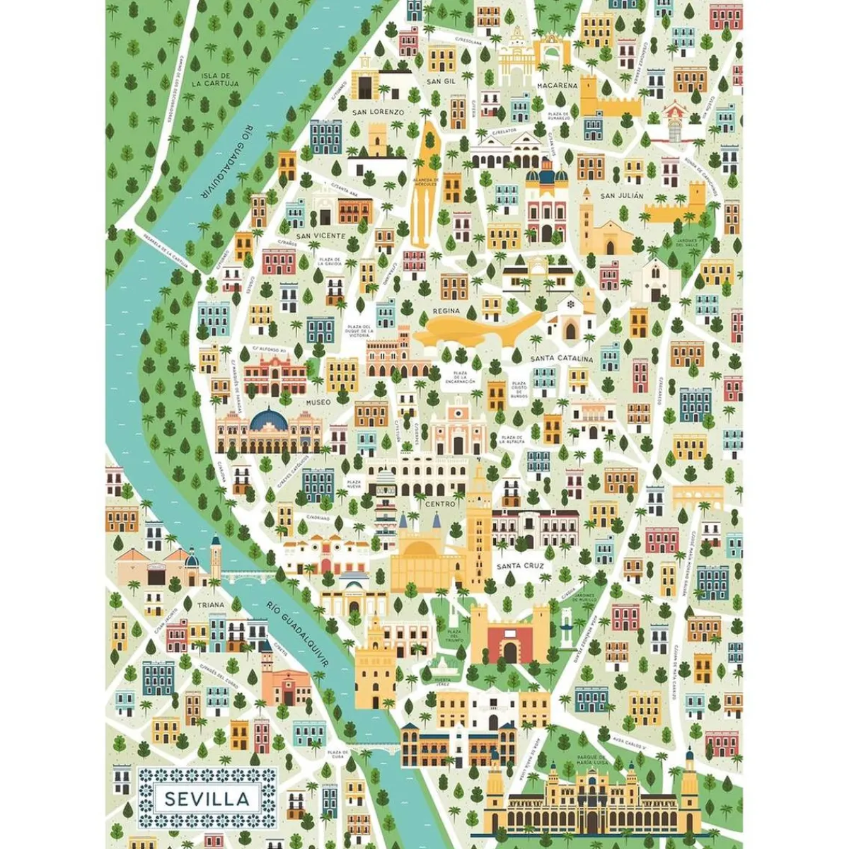 Ravensburger - Puzzle Mapa Sevilla, 1000 Piezas ㅤ*RAVENSBURGER IBÉRICA Outlet
