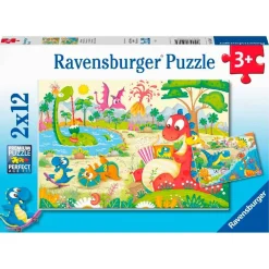 New Ravensburger - Puzzle 2x12 pzs Dinosaurios juguetones Juegos Y Puzzles