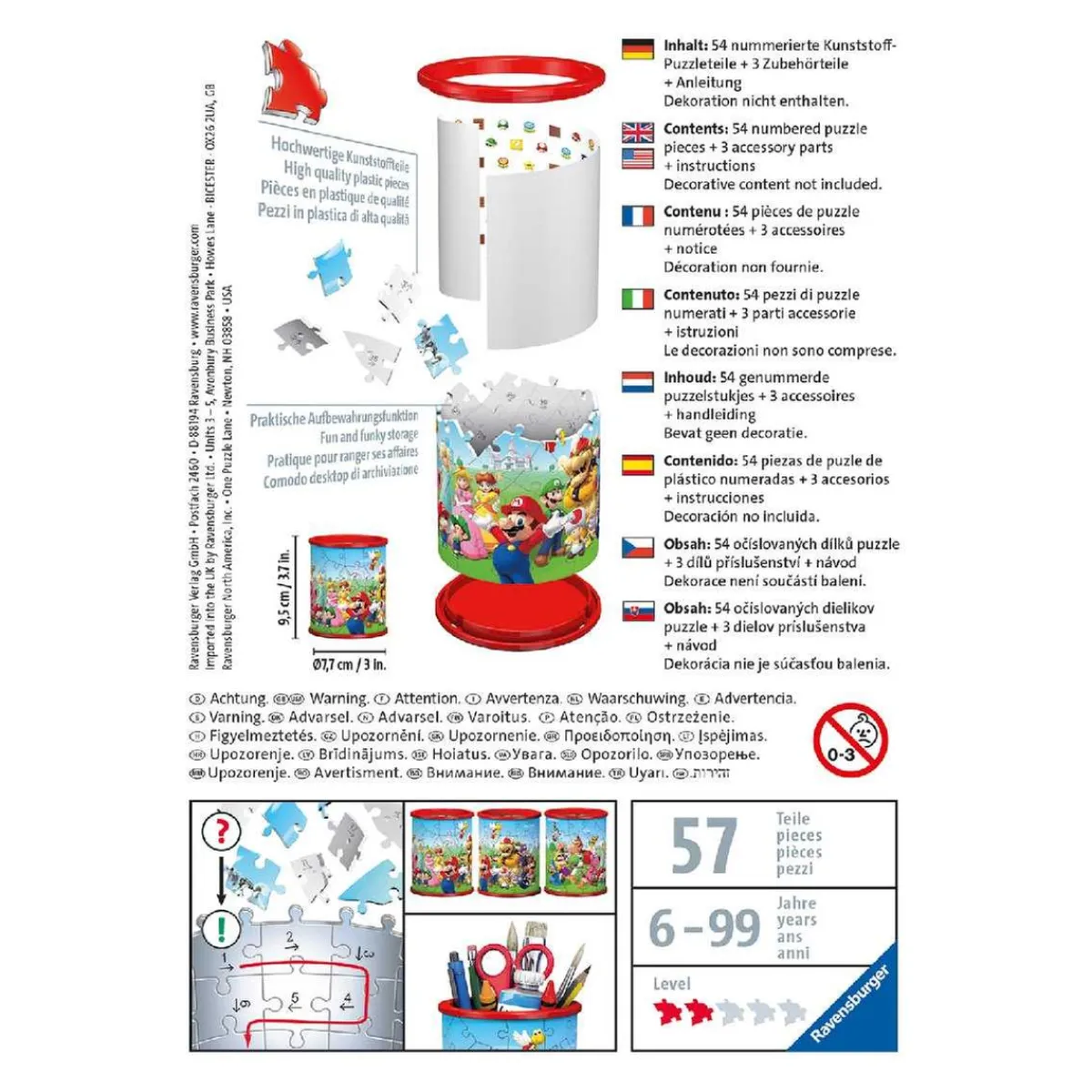 Sale Ravensburger - Super Mario - Puzzle Portalápices 3D Juegos Y Puzzles