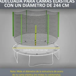Red de seguridad para trampolín Ø244 Verde Camas Elásticas