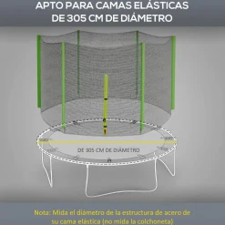 New Red de seguridad para trampolín Ø305 Verde Camas Elásticas