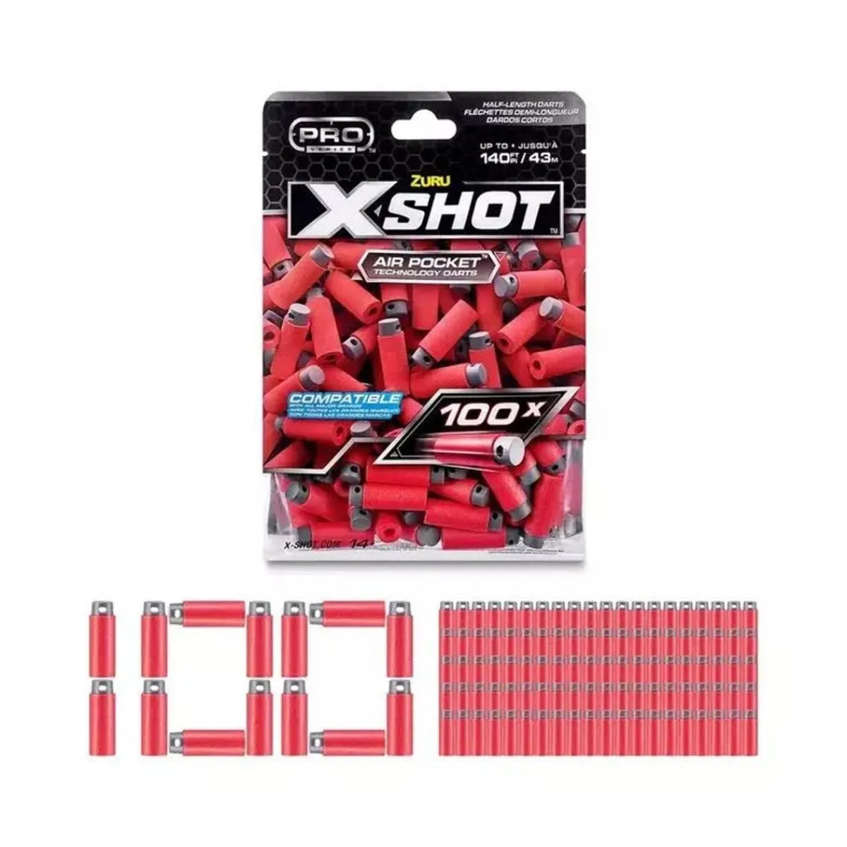 Serie Pro X-Shot - Paquete de recarga - 100 dardos cortos*ZURU Clearance