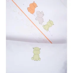 Clearance Set de 3 piezas de sábanas con estampado de hipopótamos Ropa De Cama·Sábanas Y Mantas|Recién Nacido·Ropa De Cama