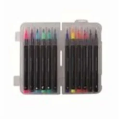 Set de 12 rotuladores con punta de pincel, fibra de nailon y trazos variables ㅤ*TOYS "R" US