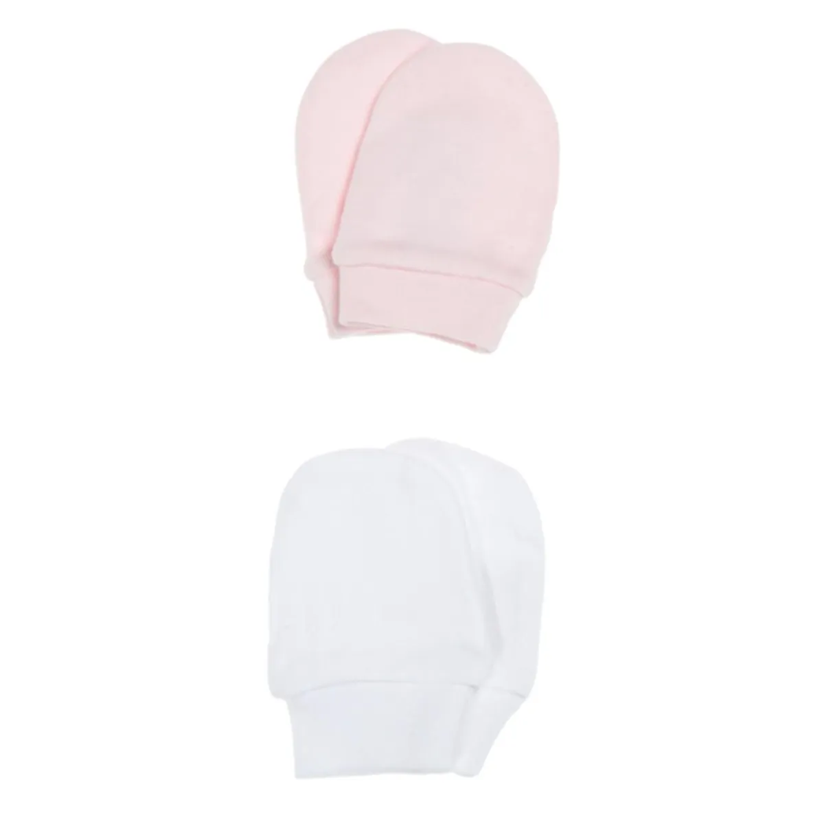 Set de dos pares de manoplas blancas y rosas*Prenatal Hot