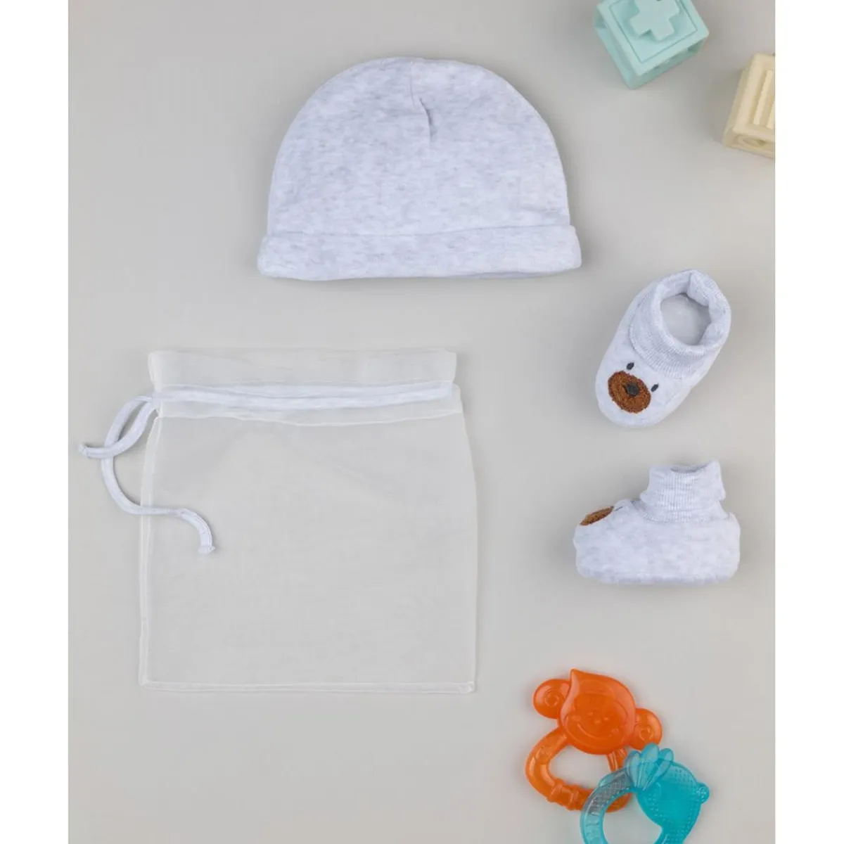 Set de Gorro y Patucos para Bebé Niño en Gris Recién Nacido·Ropa Y Accesorios|Ropa Y Accesorios·Accesorios