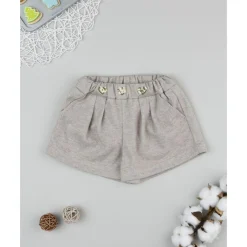 Hot Shorts de niña beige con corazones de strass Niña·Bebé Niña 3-36 Meses|Bebé Niña 3-36 Meses·Vaqueros, Pantalones Y Petos