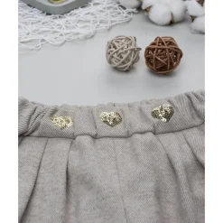 Hot Shorts de niña beige con corazones de strass Niña·Bebé Niña 3-36 Meses|Bebé Niña 3-36 Meses·Vaqueros, Pantalones Y Petos