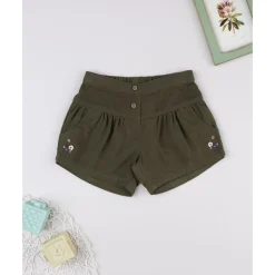 Discount Shorts de niña verdes con bordado floral Niña·Bebé Niña 3-36 Meses|Bebé Niña 3-36 Meses·Vaqueros, Pantalones Y Petos