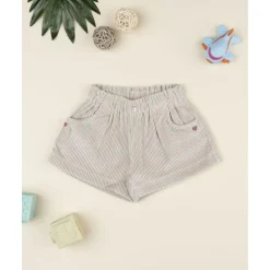 Discount Shorts de pana beige con bordados para niña Niña·Bebé Niña 3-36 Meses|Bebé Niña 3-36 Meses·Vaqueros, Pantalones Y Petos