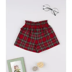 Outlet Shorts niña tartán rojo con volante Niña·Bebé Niña 3-36 Meses|Bebé Niña 3-36 Meses·Vaqueros, Pantalones Y Petos