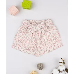 Shorts para niña con estampado de flores rosa*Prenatal New