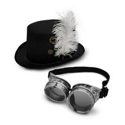 Sale Sombrero de Steampunk con gafas Halloween|Disfraces