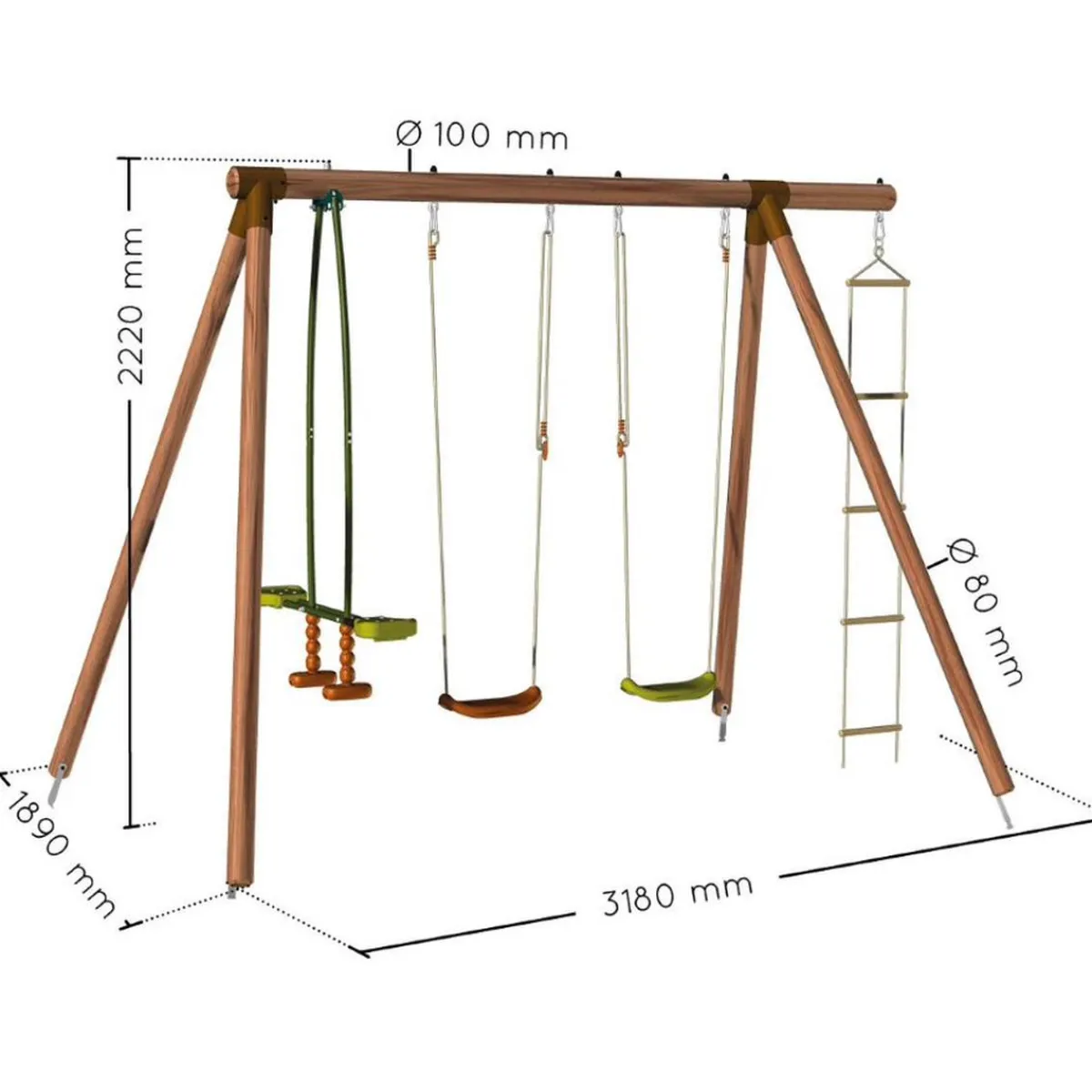 Outlet - Columpio de madera Gabin Columpios