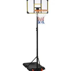 Sportnow - Canasta de baloncesto altura ajustable de 178-208 cm Amarillo y Negro*Outsunny Outlet
