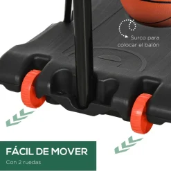 Sportnow - Canasta de baloncesto altura ajustable de 178-208 cm Amarillo y Negro*Outsunny Outlet