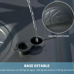 Outlet Sportnow - Canasta de baloncesto altura ajustable de 260-305 cm Blanco Deportes