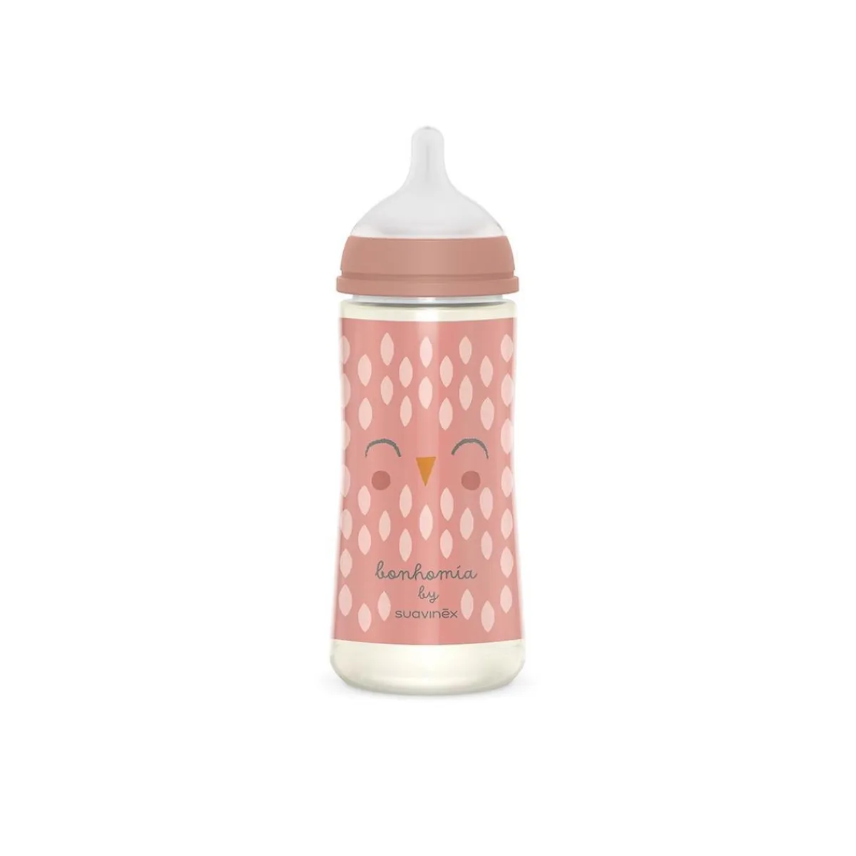 - Bonhomia biberón con tetina sx pro +6 meses 360ml pluma rosa*SUAVINEX